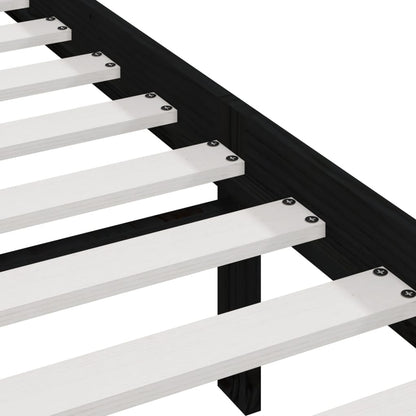 Giroletto Nero in Legno Massello di Pino 140x200 cm | homemem39