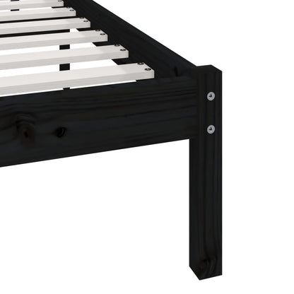 Giroletto Nero in Legno Massello di Pino 140x200 cm | homemem39