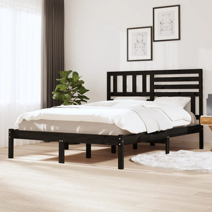 Giroletto Nero in Legno Massello di Pino 140x200 cm | homemem39