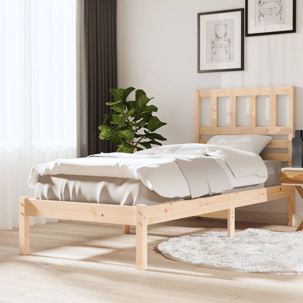 Bed frame in solid pine wood 100x200 cm