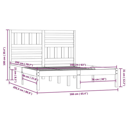 Giroletto Bianco in Legno Massello di Pino 160x200 cm | homemem39