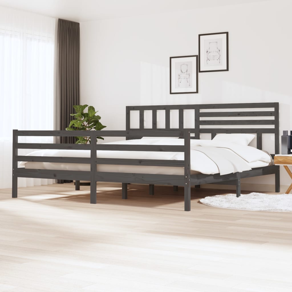 Giroletto Grigio in Legno Massello di Pino 200x200 cm | homemem39