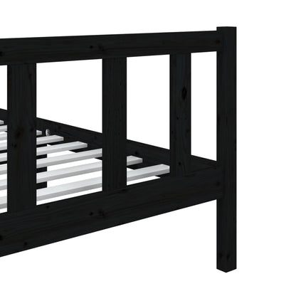 Black Bed Frame 90x190 cm Single in Solid Wood