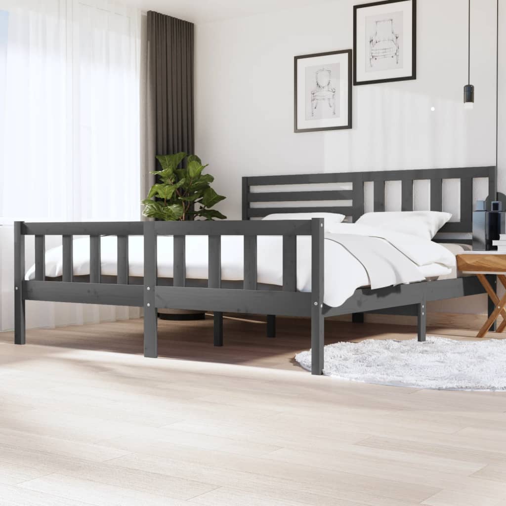 Giroletto Grigio in Legno Massello 200x200 cm | homemem39