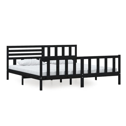 Giroletto Nero in Legno Massello 200x200 cm | homemem39