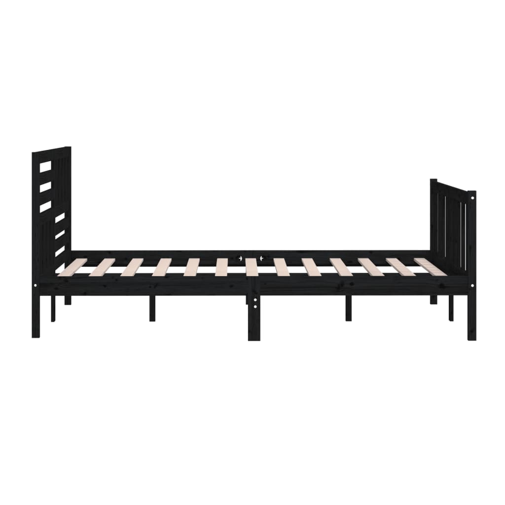 Giroletto Nero in Legno Massello 200x200 cm | homemem39