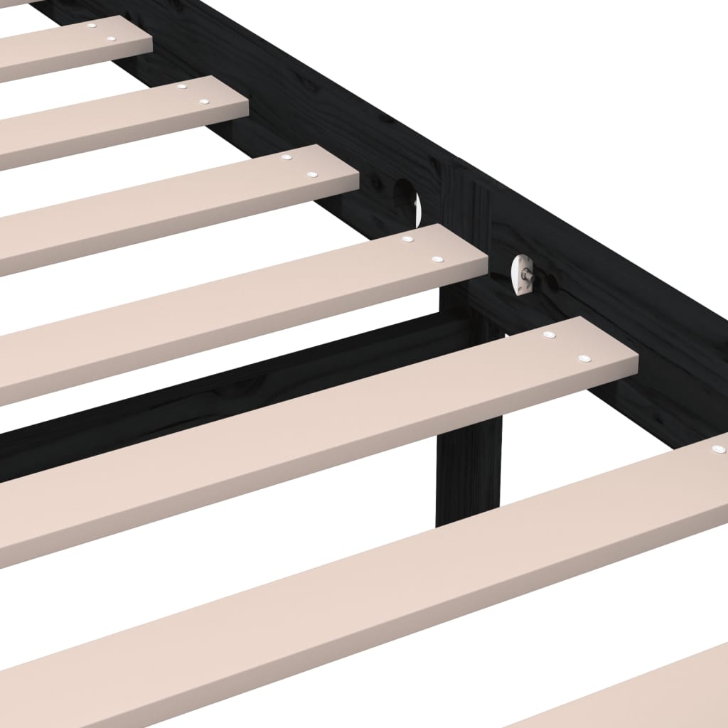 Giroletto Nero in Legno Massello 200x200 cm | homemem39
