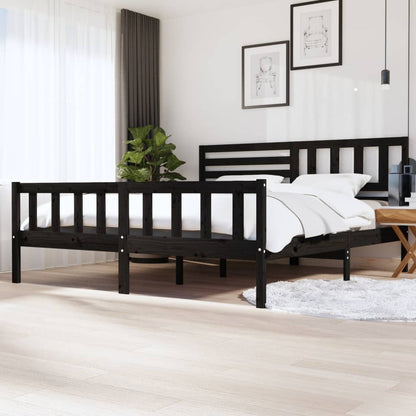 Giroletto Nero in Legno Massello 200x200 cm | homemem39
