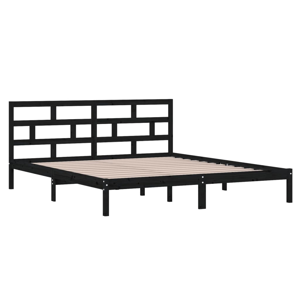 Giroletto Nero 135x190 cm Double in legno Massello | homemem39