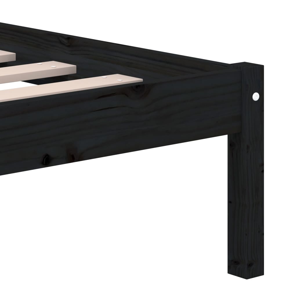 Giroletto Nero in Legno Massello di Pino 140x190 cm | homemem39