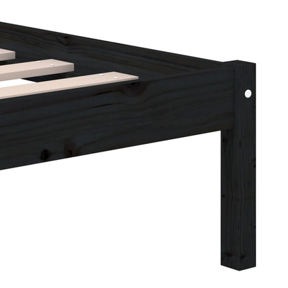Giroletto Nero in Legno Massello di Pino 140x190 cm | homemem39