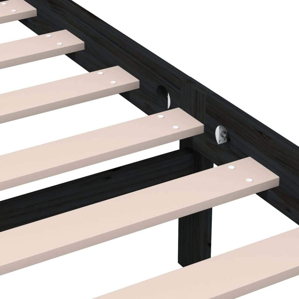 Giroletto Nero in Legno Massello di Pino 140x190 cm | homemem39