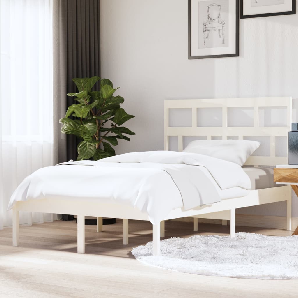 Giroletto Bianco in Legno Massello di Pino 140x200 cm | homemem39