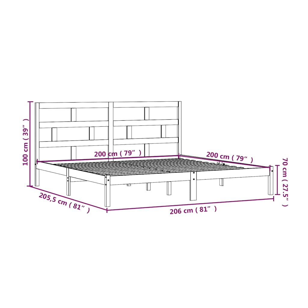 Giroletto Ambra senza Materasso in Legno di Pino 200x200 cm | homemem39