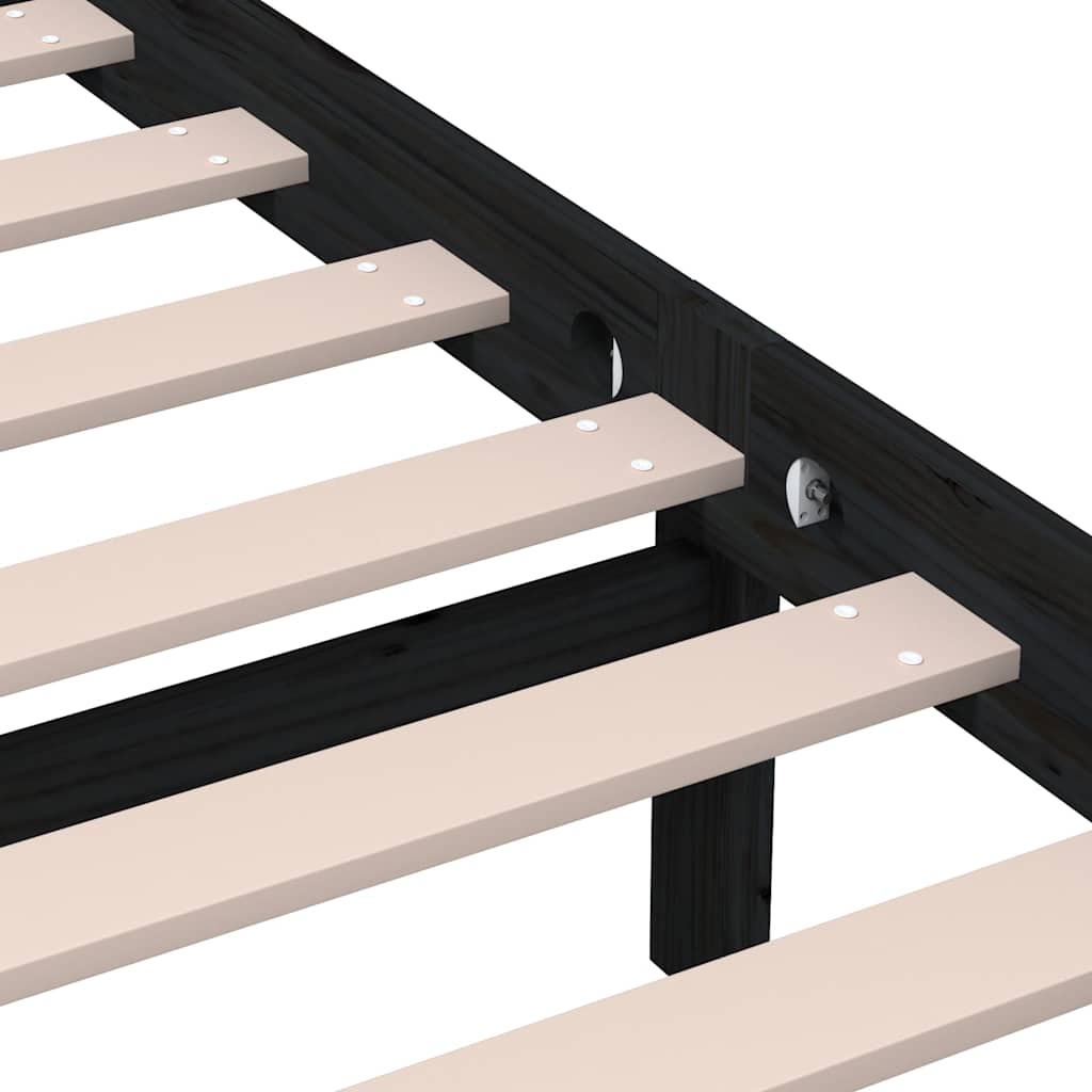 Giroletto Nero in Legno Massello di Pino 200x200 cm | homemem39