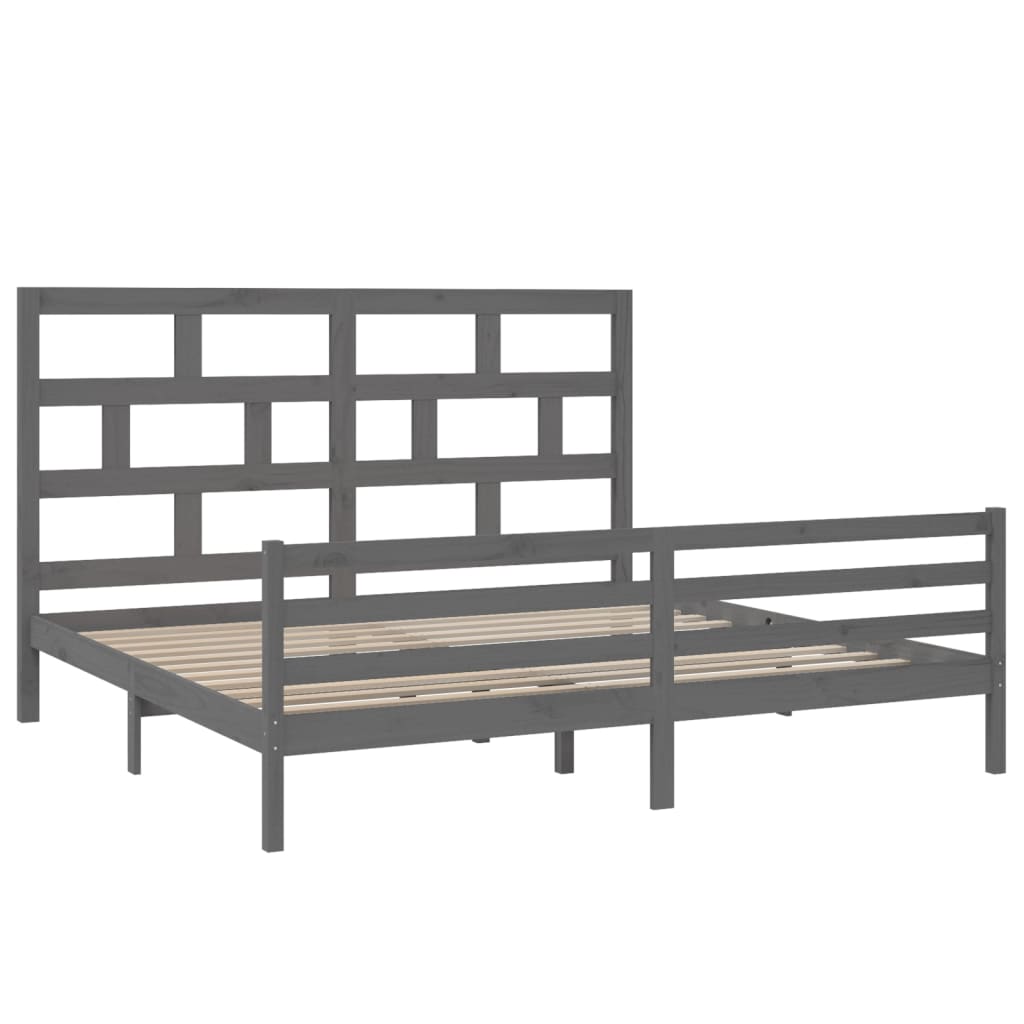 Giroletto Grigio in Legno Massello di Pino 200x200 cm | homemem39