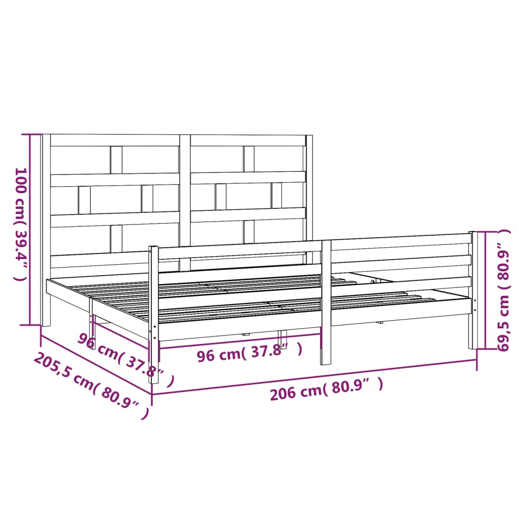 Giroletto Grigio in Legno Massello di Pino 200x200 cm | homemem39