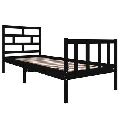 Giroletto in Legno Massello Nero 75x190 cm Small Single | homemem39