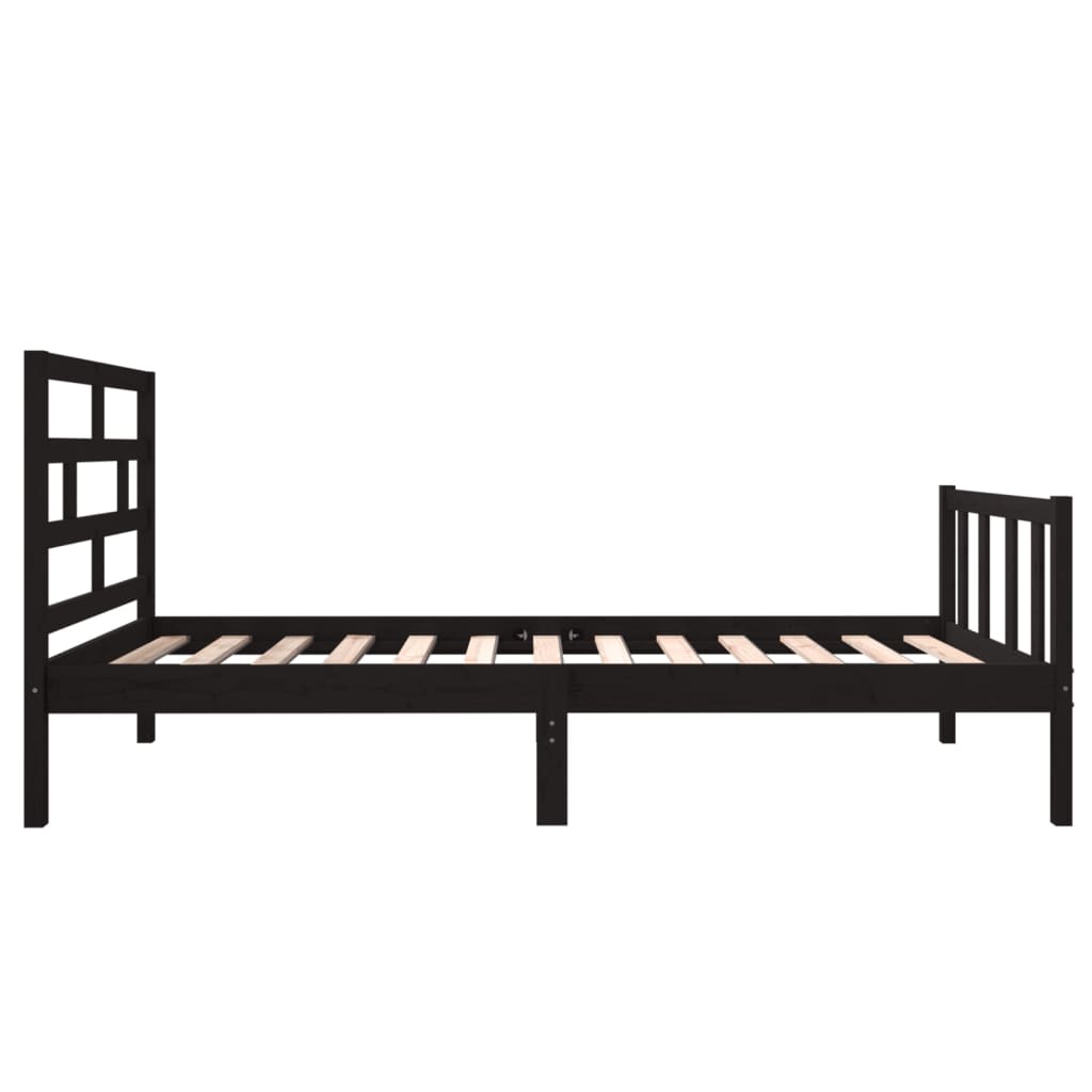 Giroletto in Legno Massello Nero 75x190 cm Small Single | homemem39