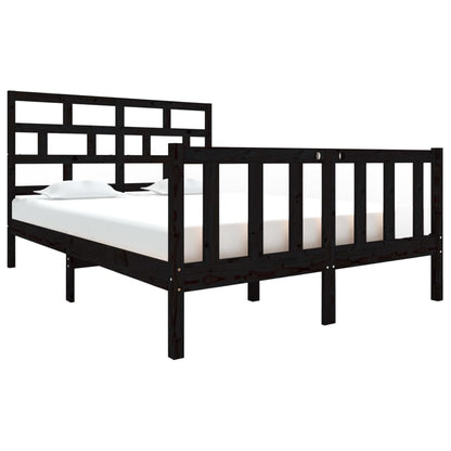 Giroletto Nero in Legno Massello 135x190 cm Double | homemem39