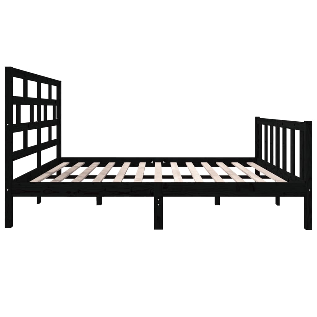 Giroletto Nero in Legno Massello 135x190 cm Double | homemem39