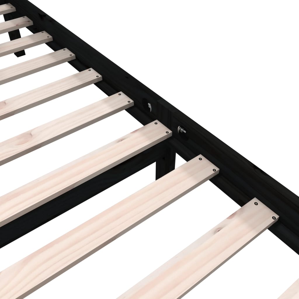 Giroletto Nero in Legno Massello 135x190 cm Double | homemem39