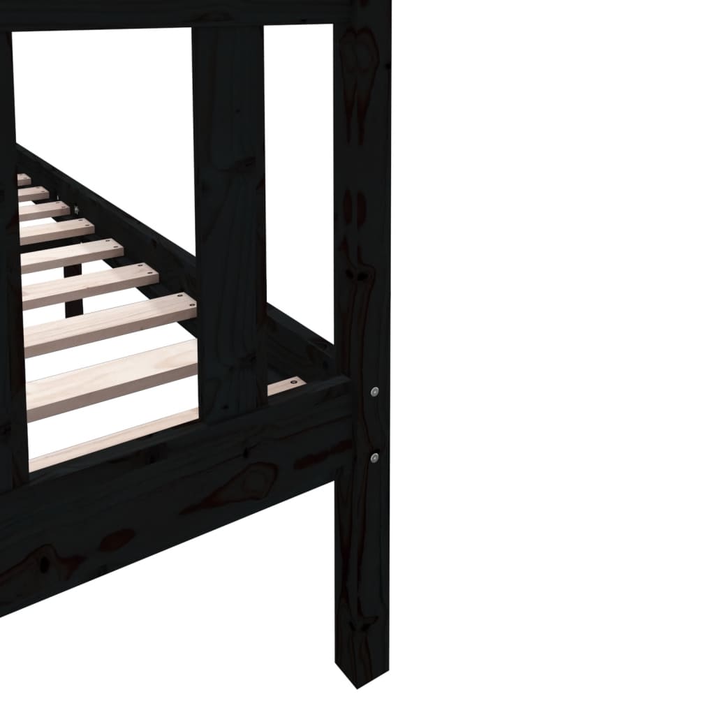 Giroletto Nero in Legno Massello 135x190 cm Double | homemem39