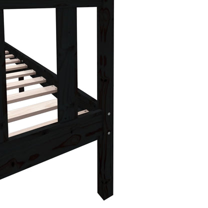 Giroletto Nero in Legno Massello 135x190 cm Double | homemem39