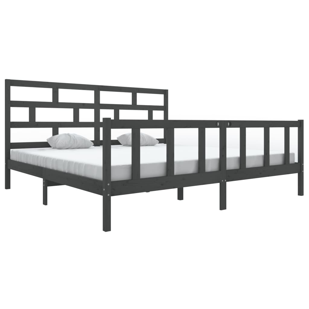 Giroletto Grigio in Legno Massello di Pino 200x200 cm | homemem39
