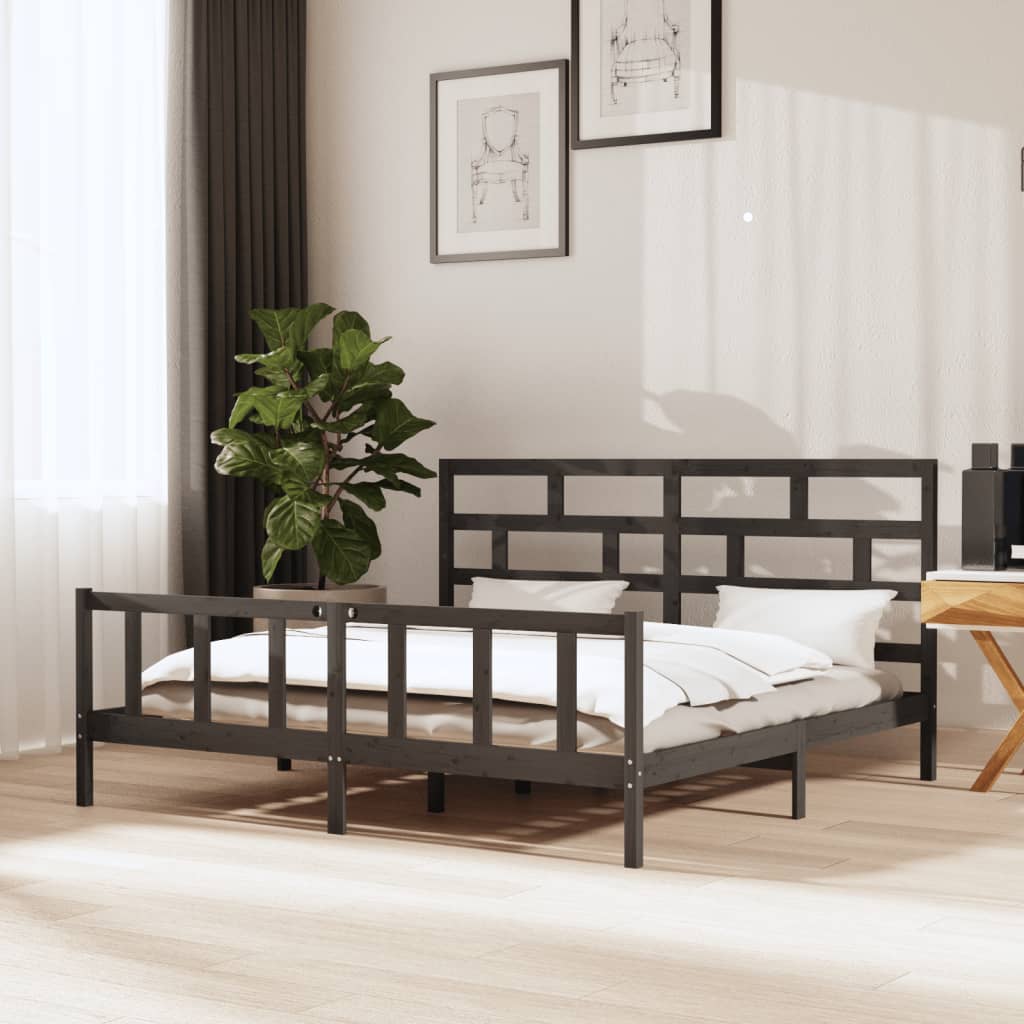 Giroletto Grigio in Legno Massello di Pino 200x200 cm | homemem39