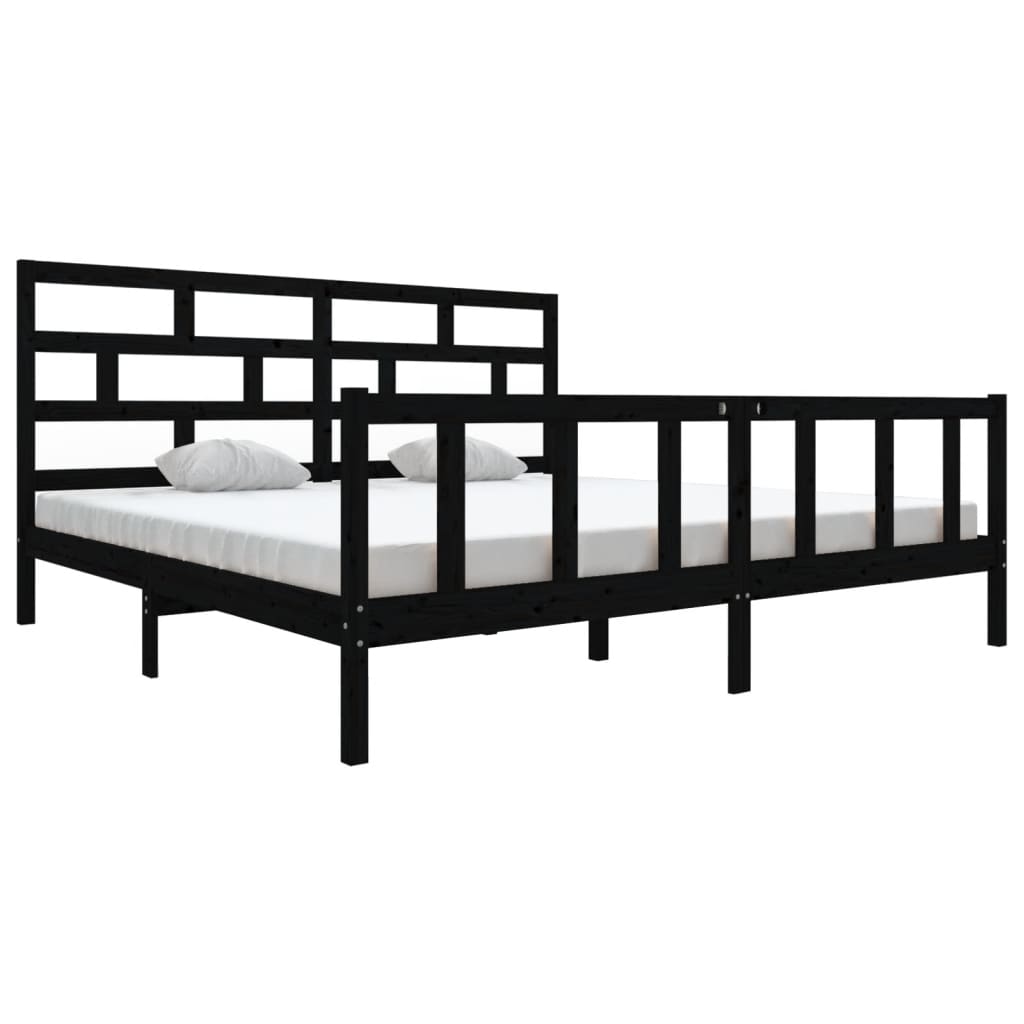 Giroletto Nero in Legno Massello di Pino 200x200 cm | homemem39