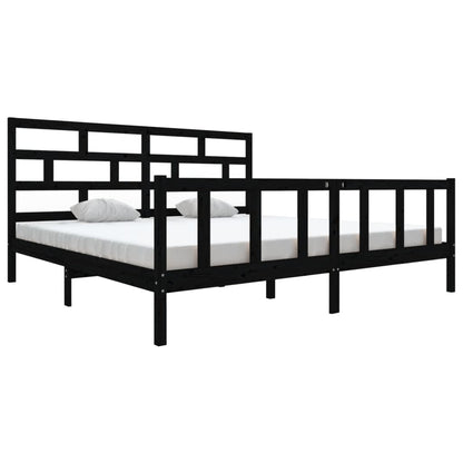 Giroletto Nero in Legno Massello di Pino 200x200 cm | homemem39