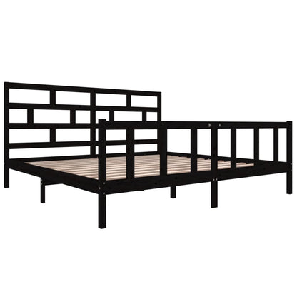 Giroletto Nero in Legno Massello di Pino 200x200 cm | homemem39