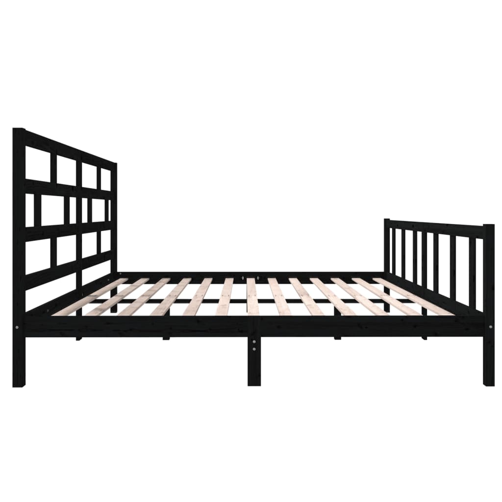 Giroletto Nero in Legno Massello di Pino 200x200 cm | homemem39