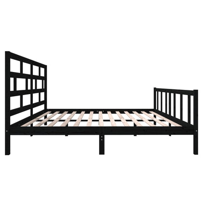 Giroletto Nero in Legno Massello di Pino 200x200 cm | homemem39
