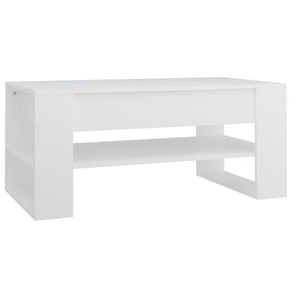 Tavolino da Salotto Bianco 102x55x45 cm in Legno Multistrato | homemem39