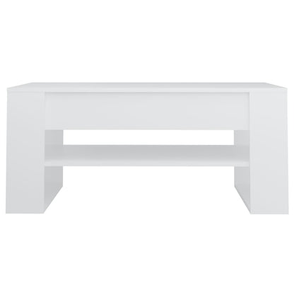 Tavolino da Salotto Bianco 102x55x45 cm in Legno Multistrato | homemem39