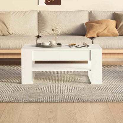 Tavolino da Salotto Bianco 102x55x45 cm in Legno Multistrato