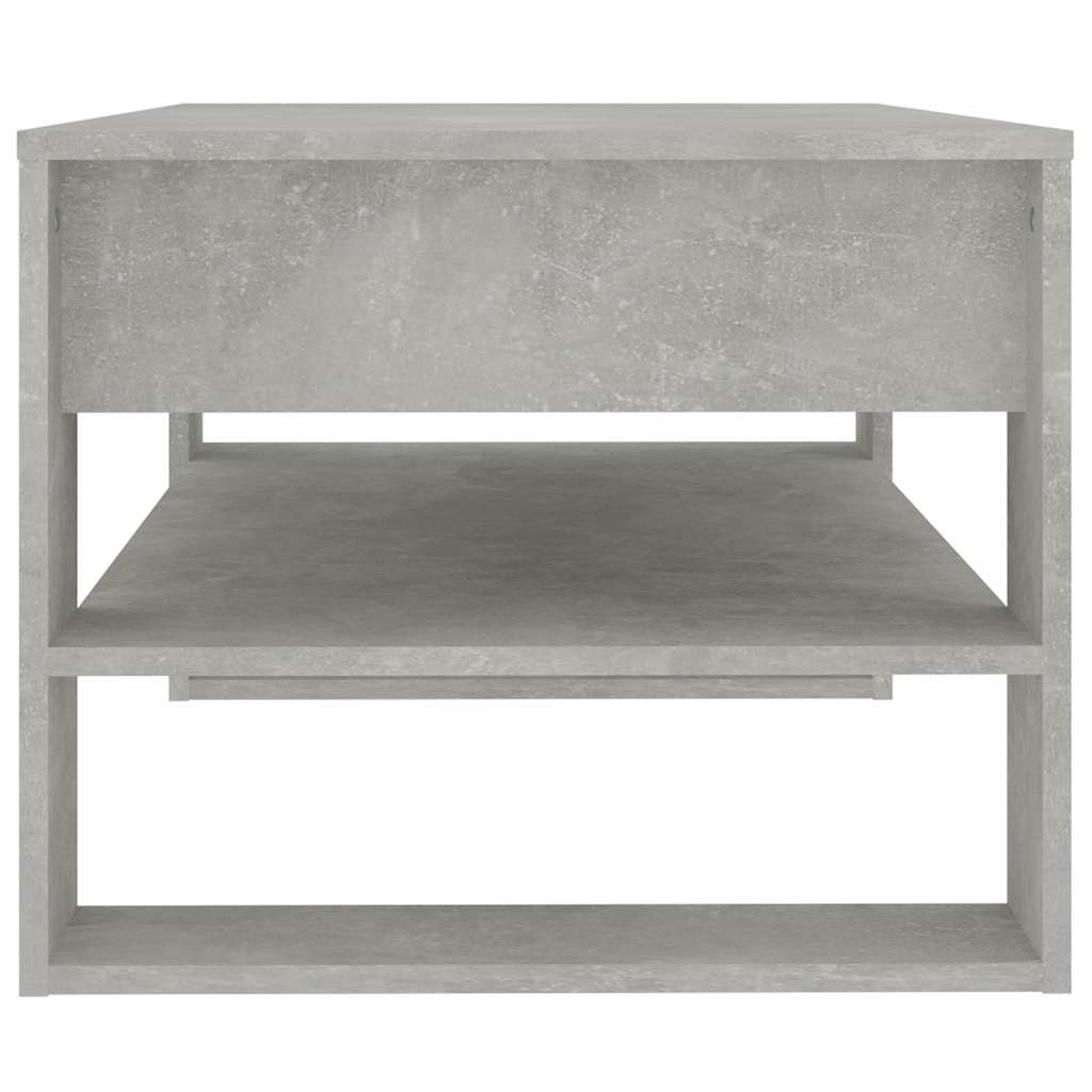 Tavolino Salotto Grigio Cemento 102x55x45 cm Legno Multistrato