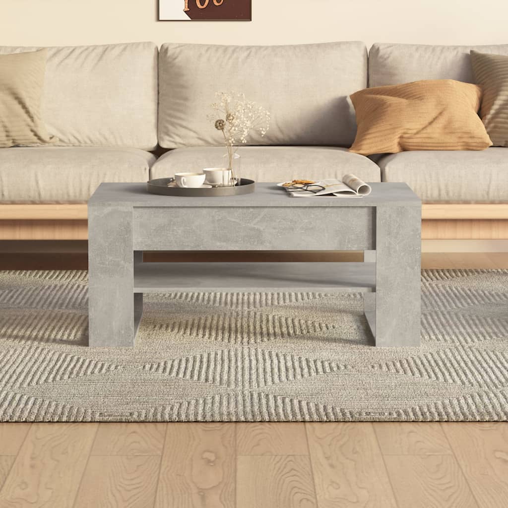 Tavolino Salotto Grigio Cemento 102x55x45 cm Legno Multistrato | homemem39