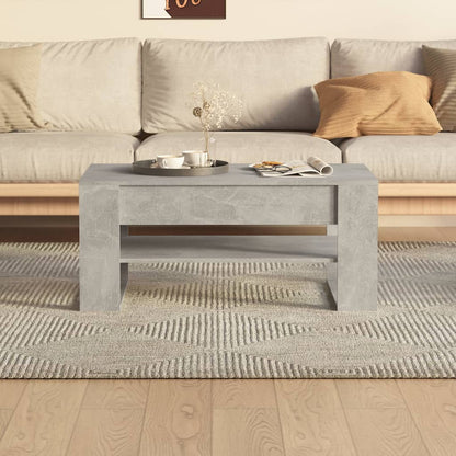 Tavolino Salotto Grigio Cemento 102x55x45 cm Legno Multistrato | homemem39