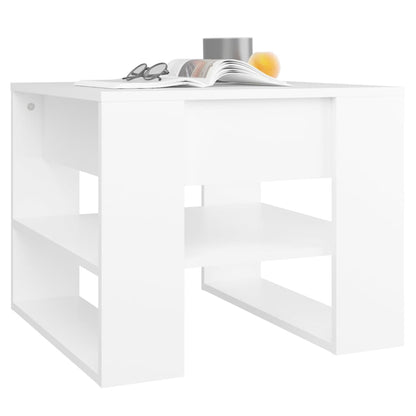 Tavolino da Salotto Bianco 55,5x55x45 cm in Legno Multistrato | homemem39