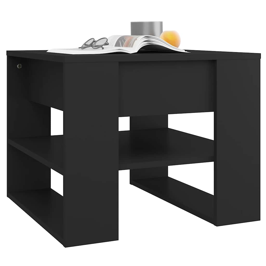 Tavolino da Salotto Nero 55,5x55x45 cm in Legno Multistrato | homemem39