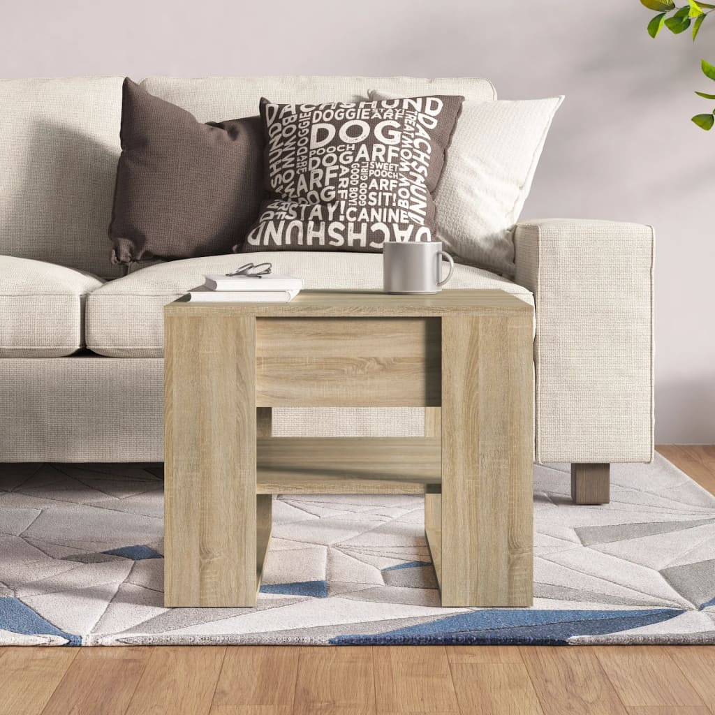Tavolino Salotto Rovere Sonoma 55,5x55x45 cm Legno Multistrato | homemem39