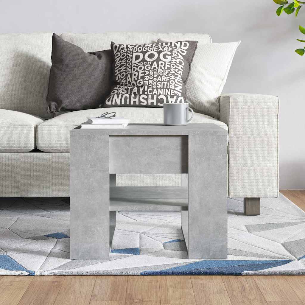 Tavolino Salotto Grigio Cemento 55,5x55x45 cm Legno Multistrato