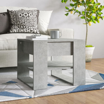 Tavolino Salotto Grigio Cemento 55,5x55x45 cm Legno Multistrato | homemem39