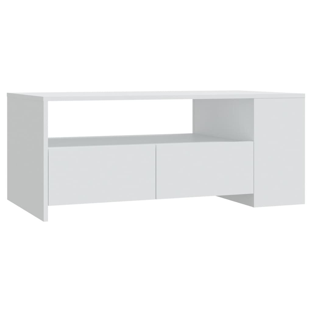 Tavolino da Salotto Bianco 102x55x42 cm in Legno Multistrato | homemem39
