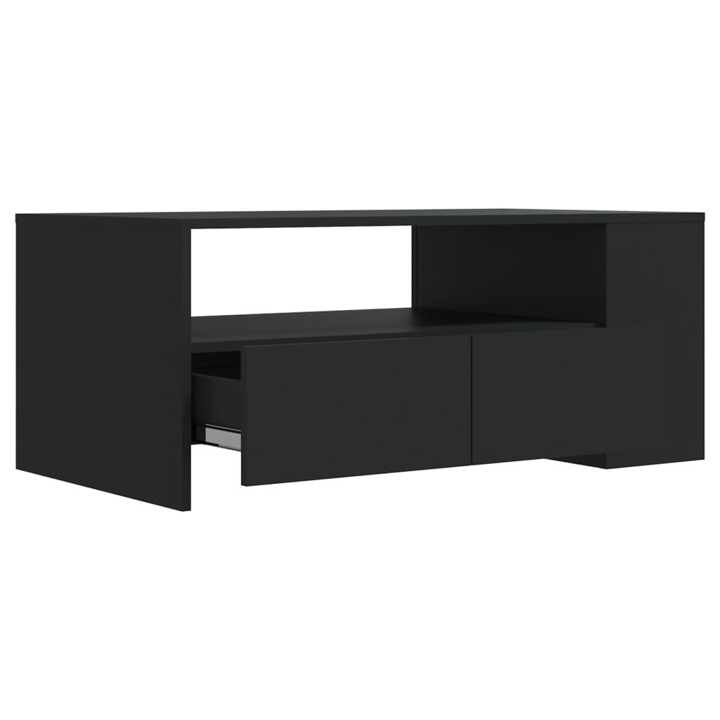 Tavolino da Salotto Nero 102x55x42 cm in Legno Compensato - homemem39