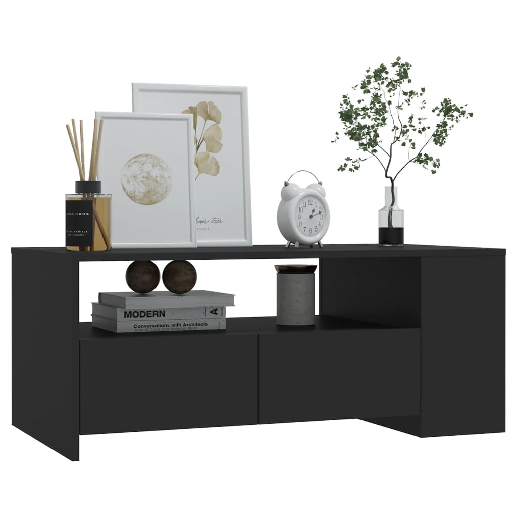 Tavolino da Salotto Nero 102x55x42 cm in Legno Compensato - homemem39