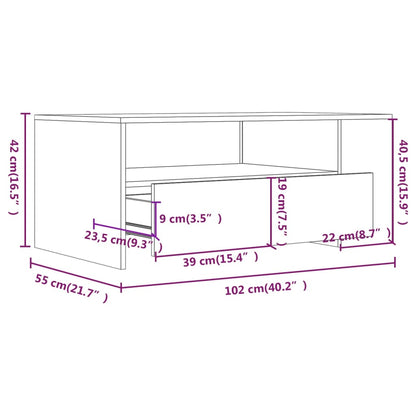 Tavolino da Salotto Nero 102x55x42 cm in Legno Compensato - homemem39